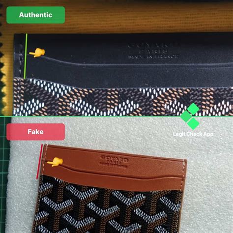 goyard credit card holder real or fake|real goyard wallet identification.